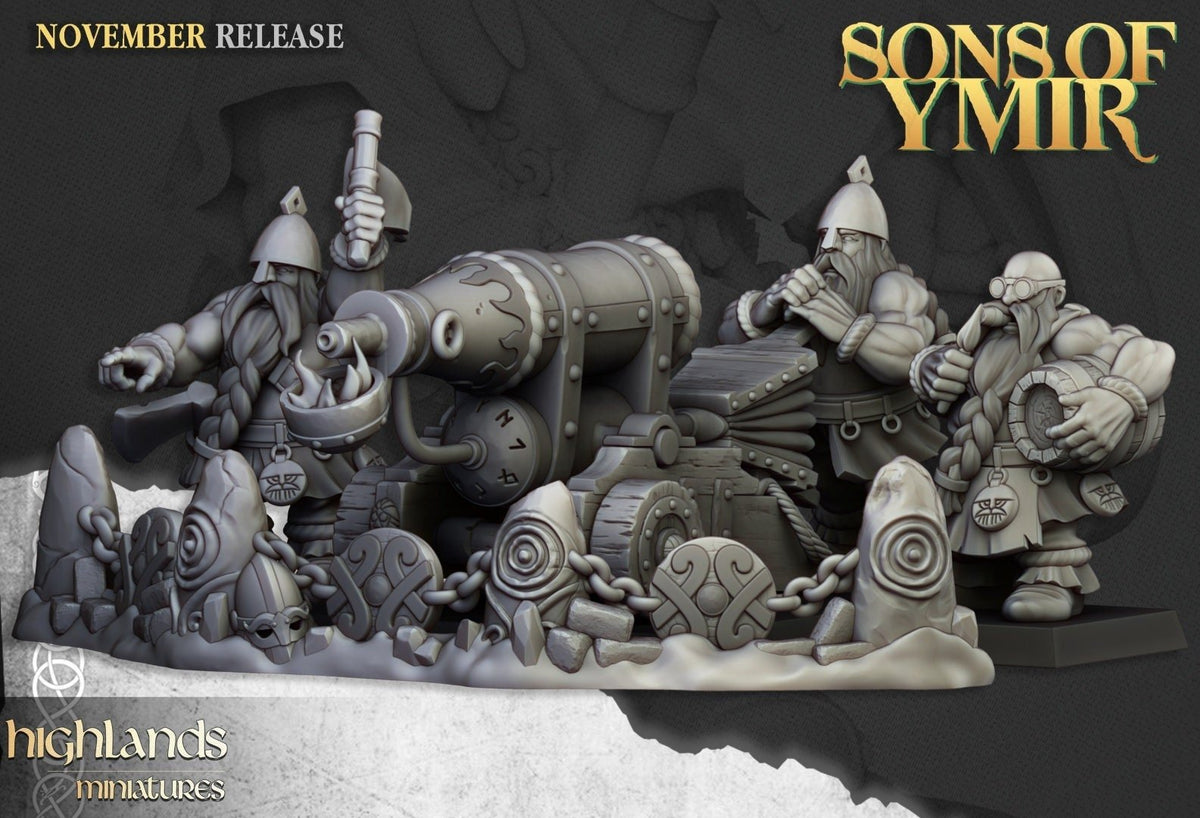Dwarf Flame Cannon - Sons of Ymir - Highlands Miniatures - Sigmarite Boutique