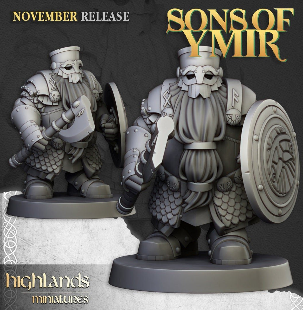 Dwarf Huscarl - Sons of Ymir - Highlands Miniatures - Sigmarite Boutique