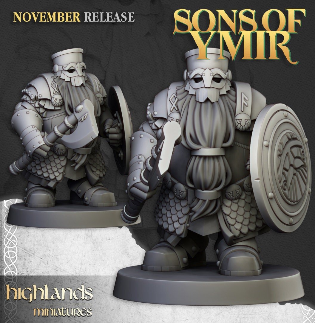 Dwarf Huscarl - Sons of Ymir - Highlands Miniatures - Sigmarite Boutique