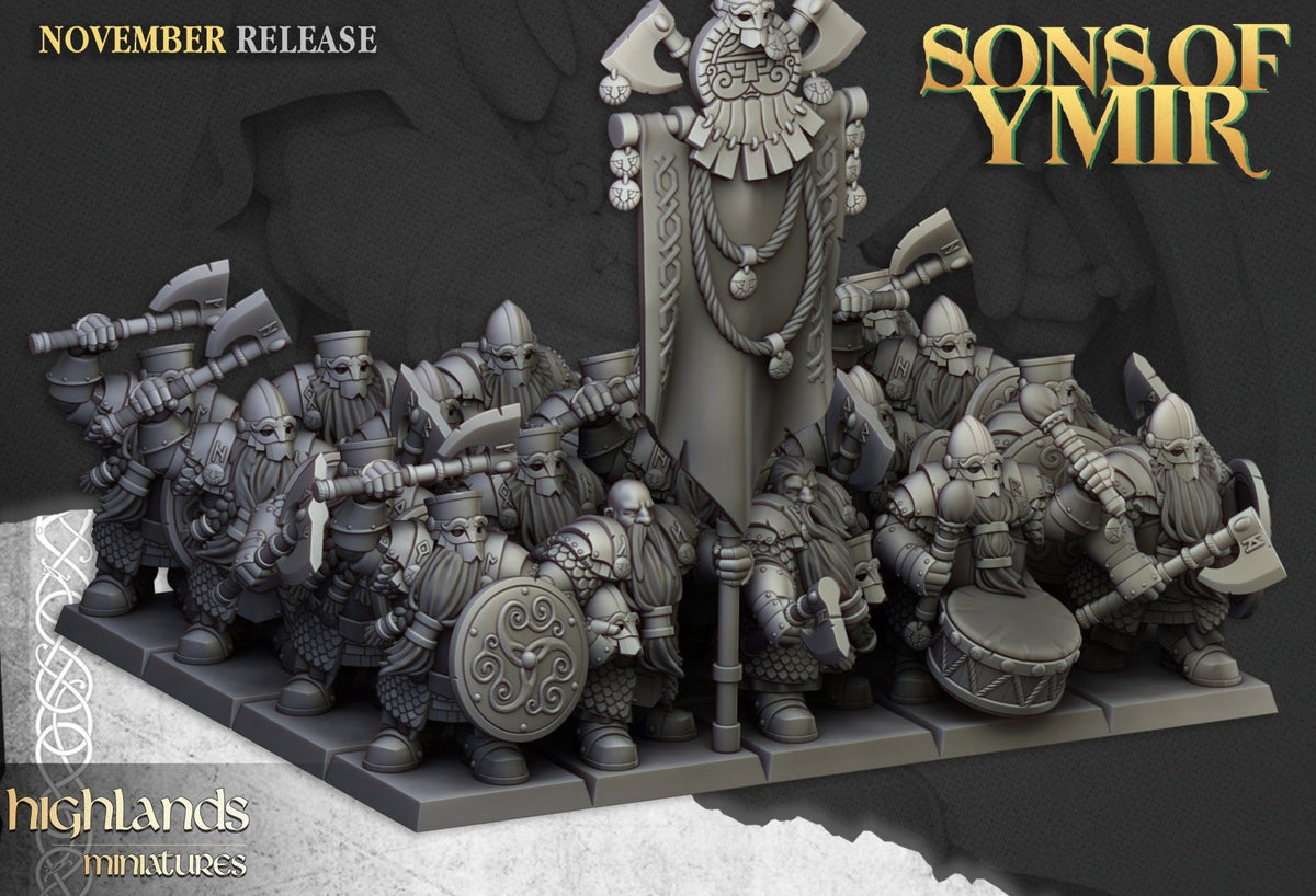 Dwarf Huscarl - Sons of Ymir - Highlands Miniatures - Sigmarite Boutique