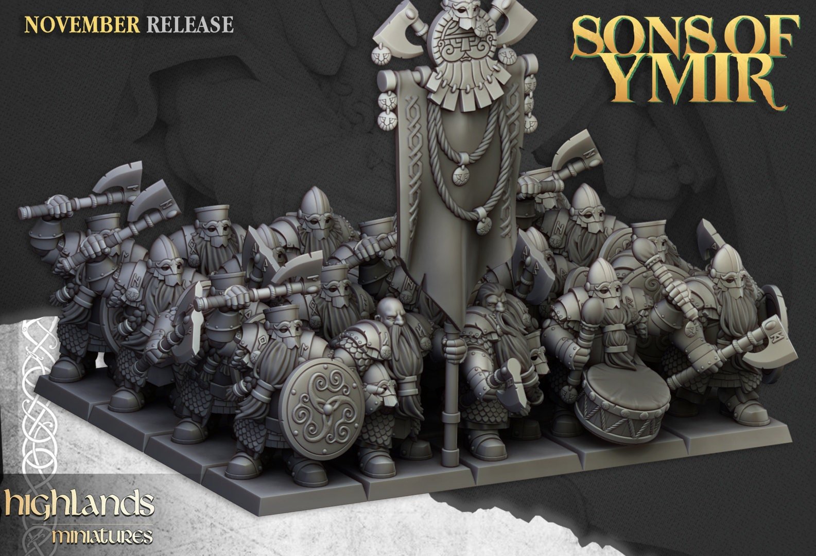 Dwarf Huscarl - Sons of Ymir - Highlands Miniatures - Sigmarite Boutique
