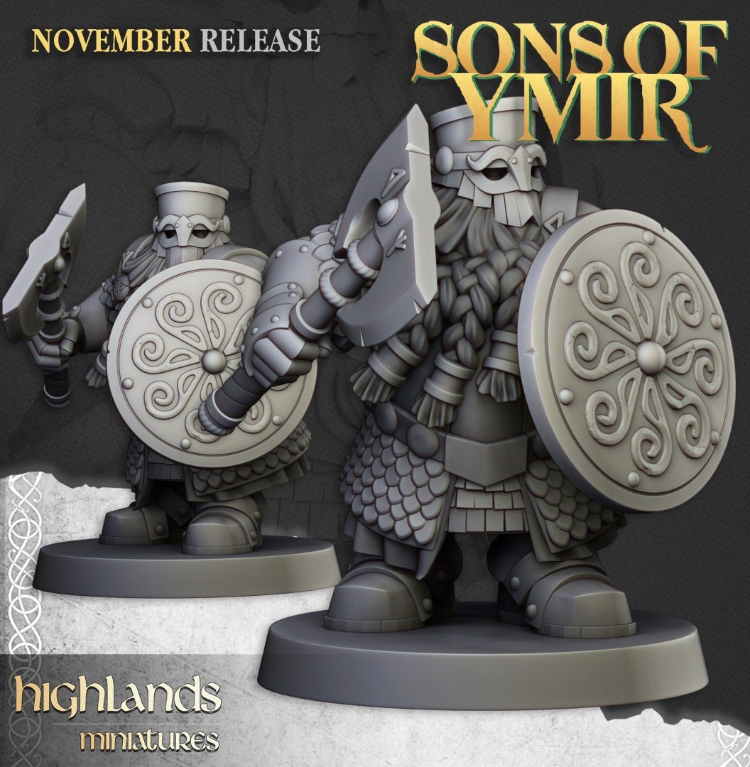 Dwarf Huscarl - Sons of Ymir - Highlands Miniatures - Sigmarite Boutique