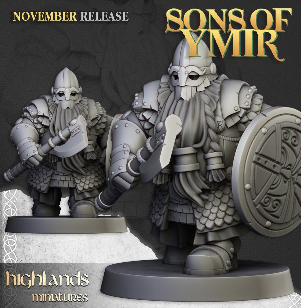 Dwarf Huscarl - Sons of Ymir - Highlands Miniatures - Sigmarite Boutique