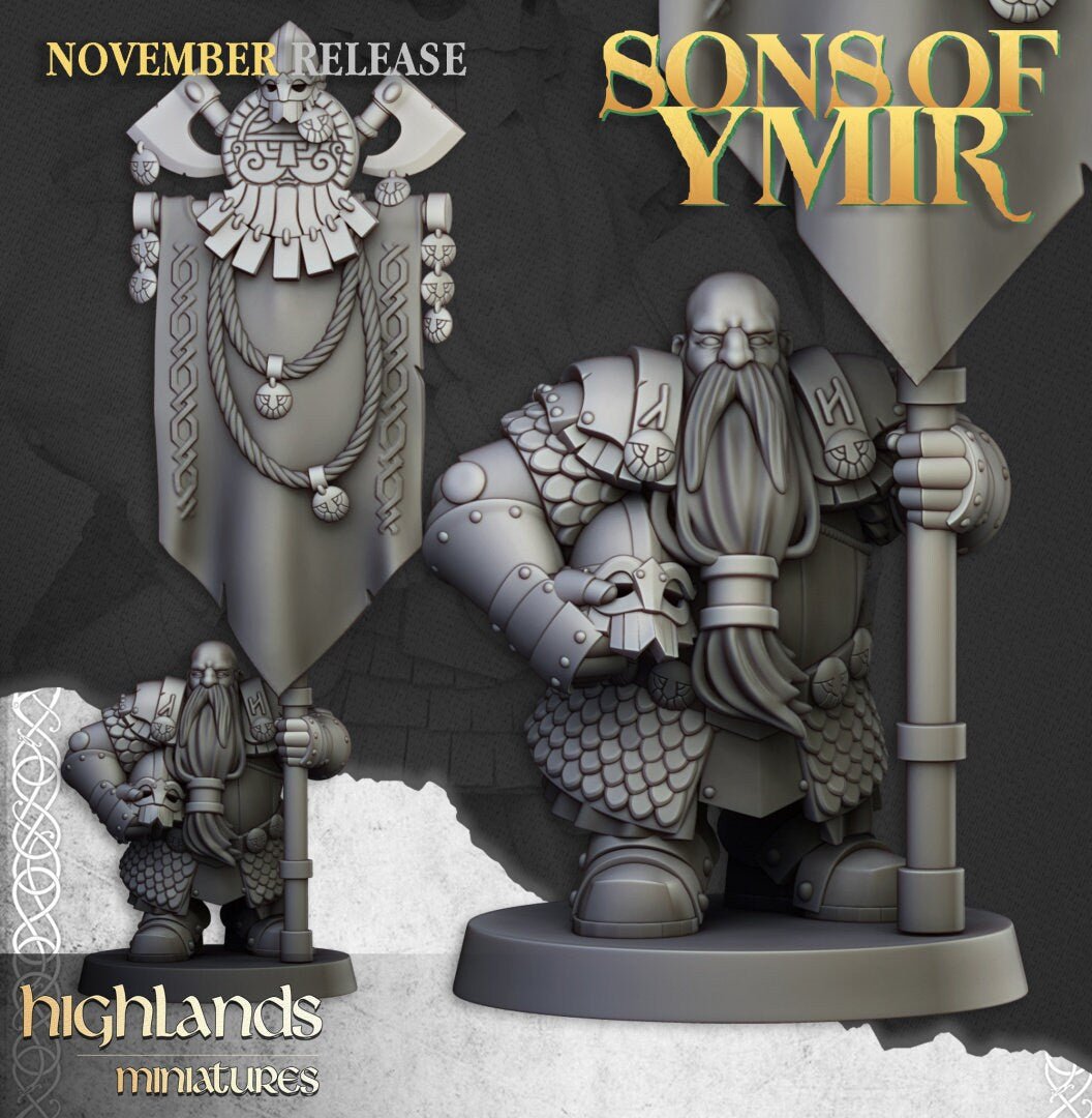 Dwarf Huscarl - Sons of Ymir - Highlands Miniatures - Sigmarite Boutique
