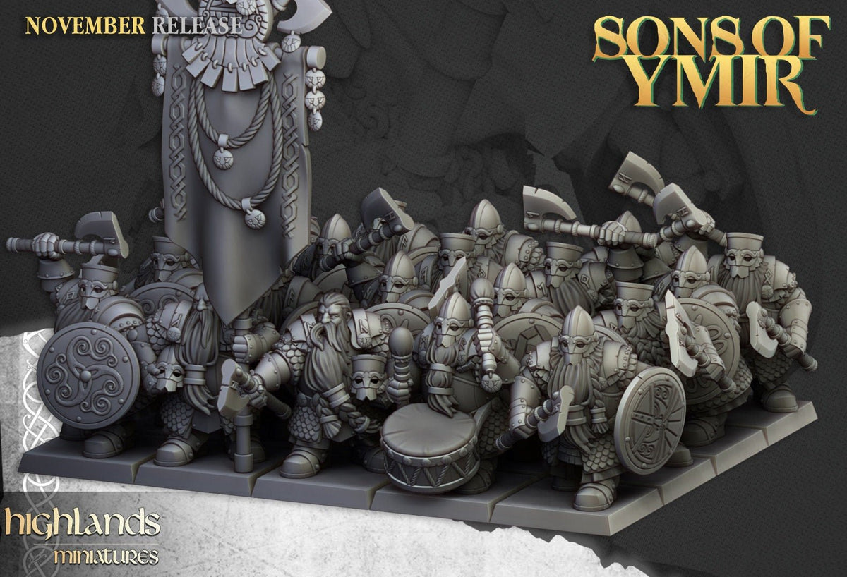 Dwarf Huscarl - Sons of Ymir - Highlands Miniatures - Sigmarite Boutique