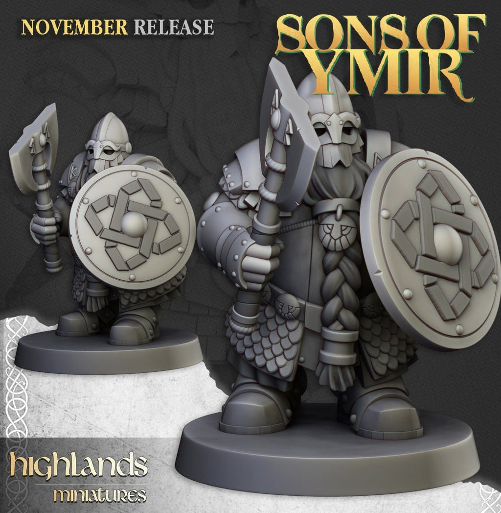 Dwarf Huscarl - Sons of Ymir - Highlands Miniatures - Sigmarite Boutique