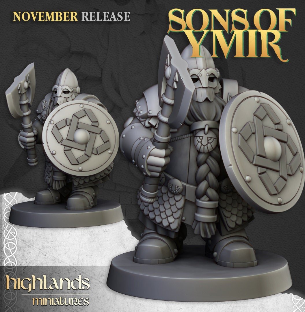 Dwarf Huscarl - Sons of Ymir - Highlands Miniatures - Sigmarite Boutique