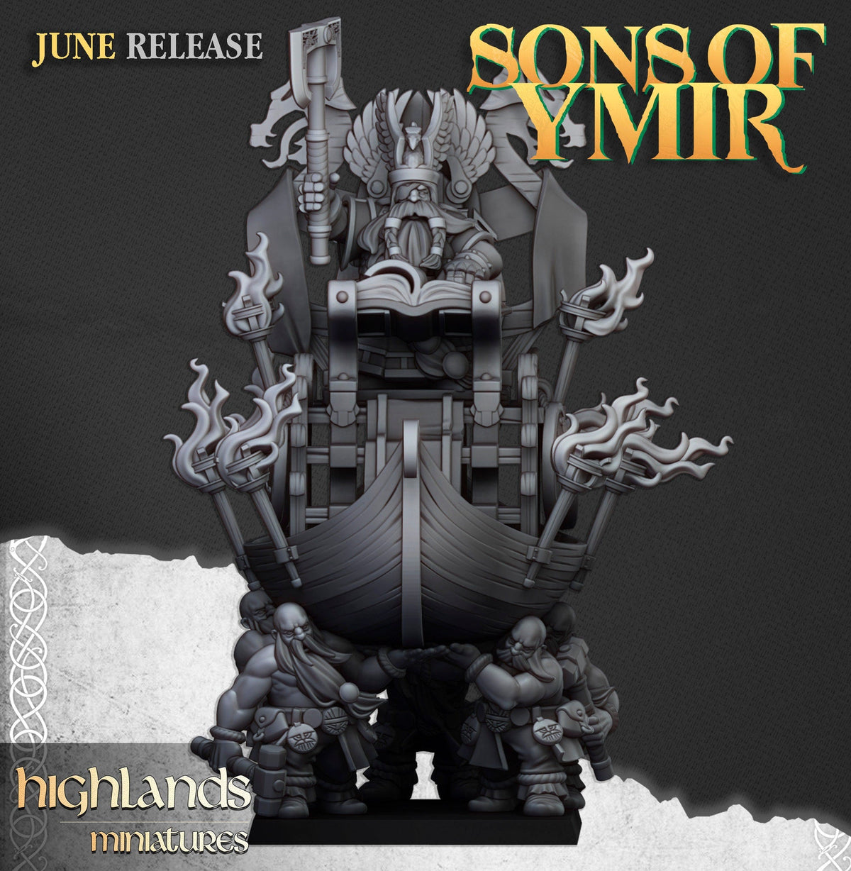 Dwarf King on Throne - Sons of Ymir - Highlands Miniatures - Sigmarite Boutique