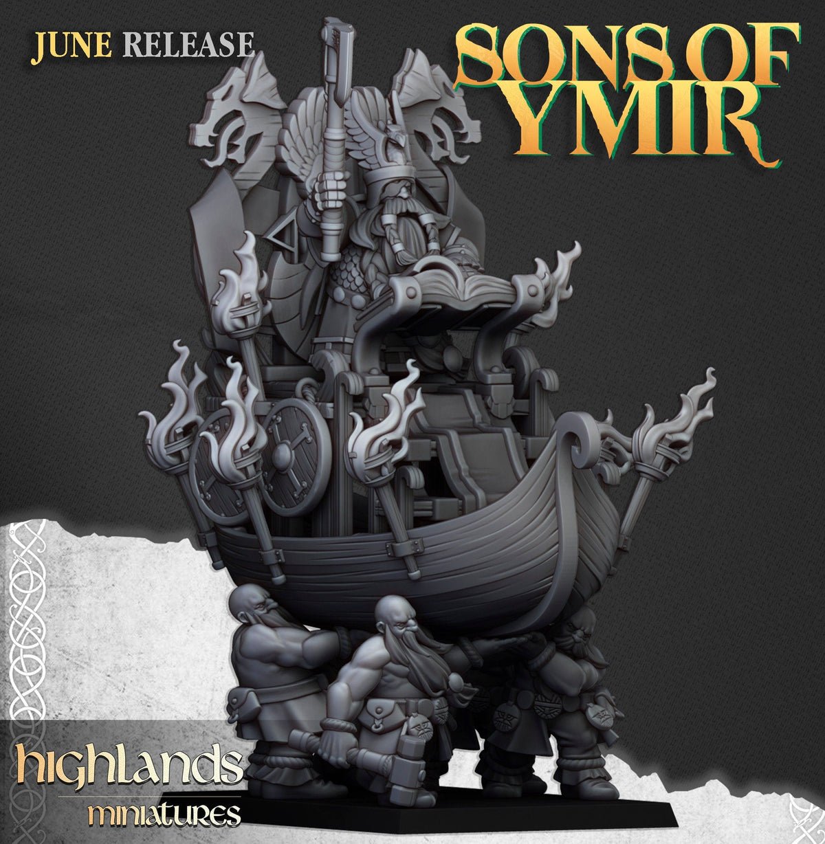 Dwarf King on Throne - Sons of Ymir - Highlands Miniatures - Sigmarite Boutique