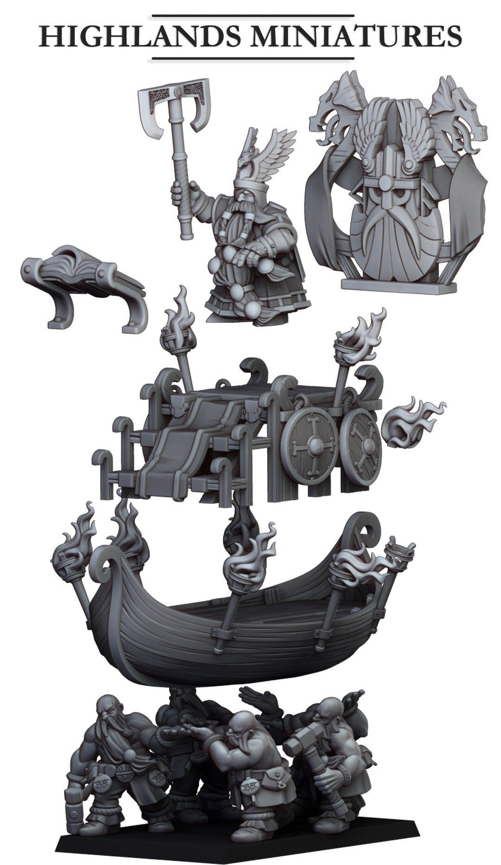 Dwarf King on Throne - Sons of Ymir - Highlands Miniatures - Sigmarite Boutique