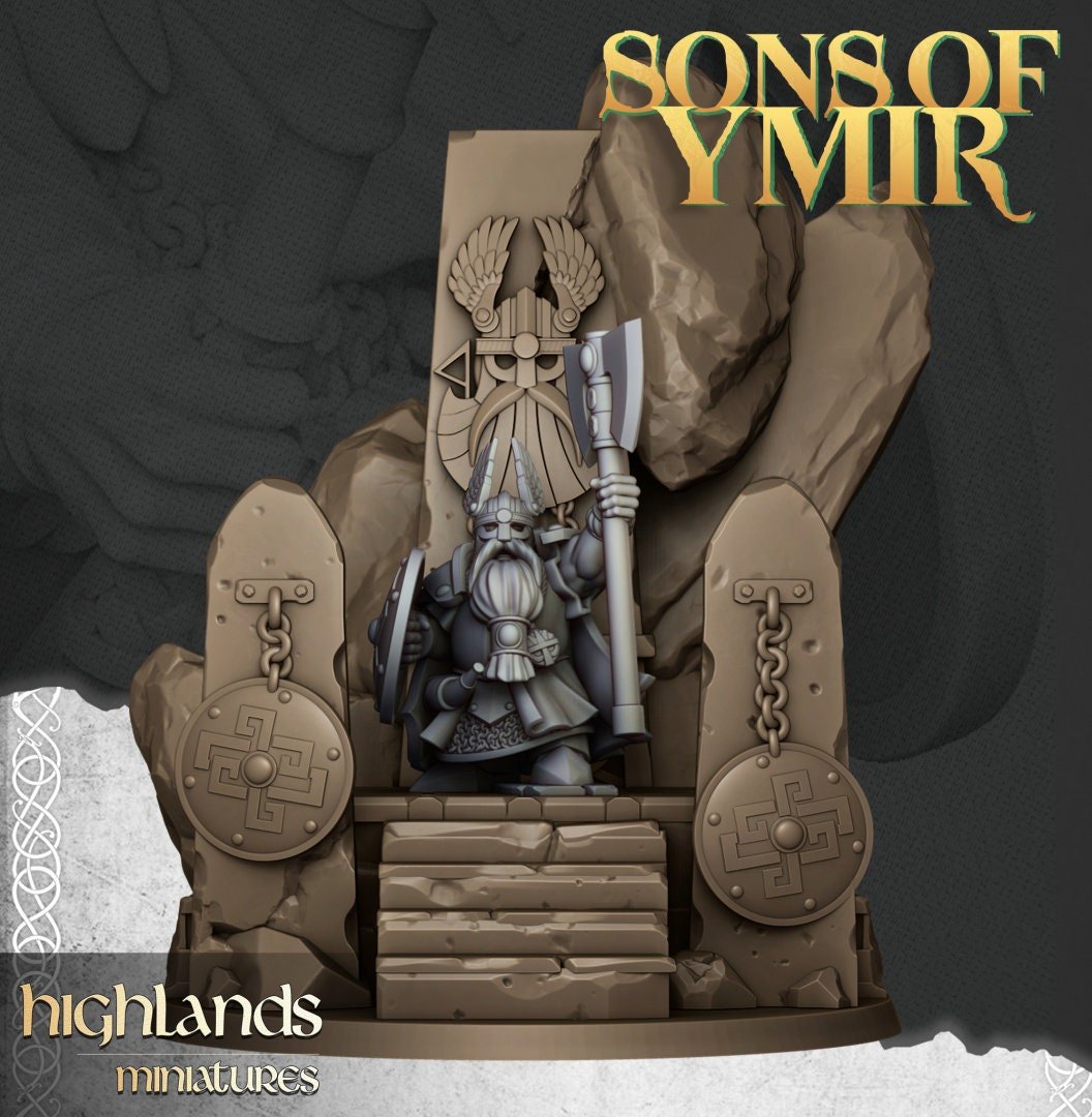 Dwarf Lord and Throne - Highlands Miniatures - Sigmarite Boutique