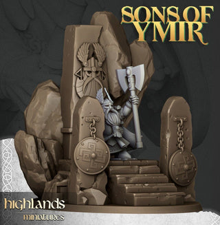 Dwarf Lord and Throne - Highlands Miniatures - Sigmarite Boutique