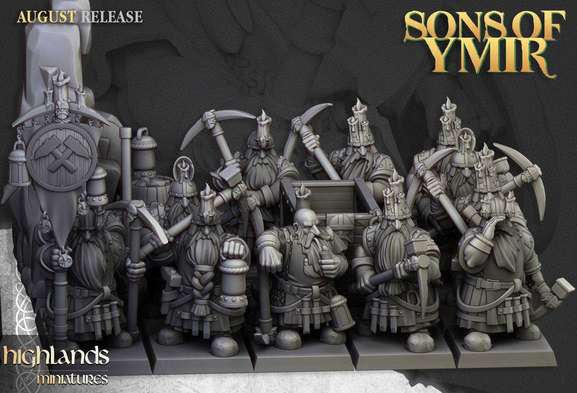 Dwarf Miners - Sons of Ymir - Highlands Miniatures - Sigmarite Boutique