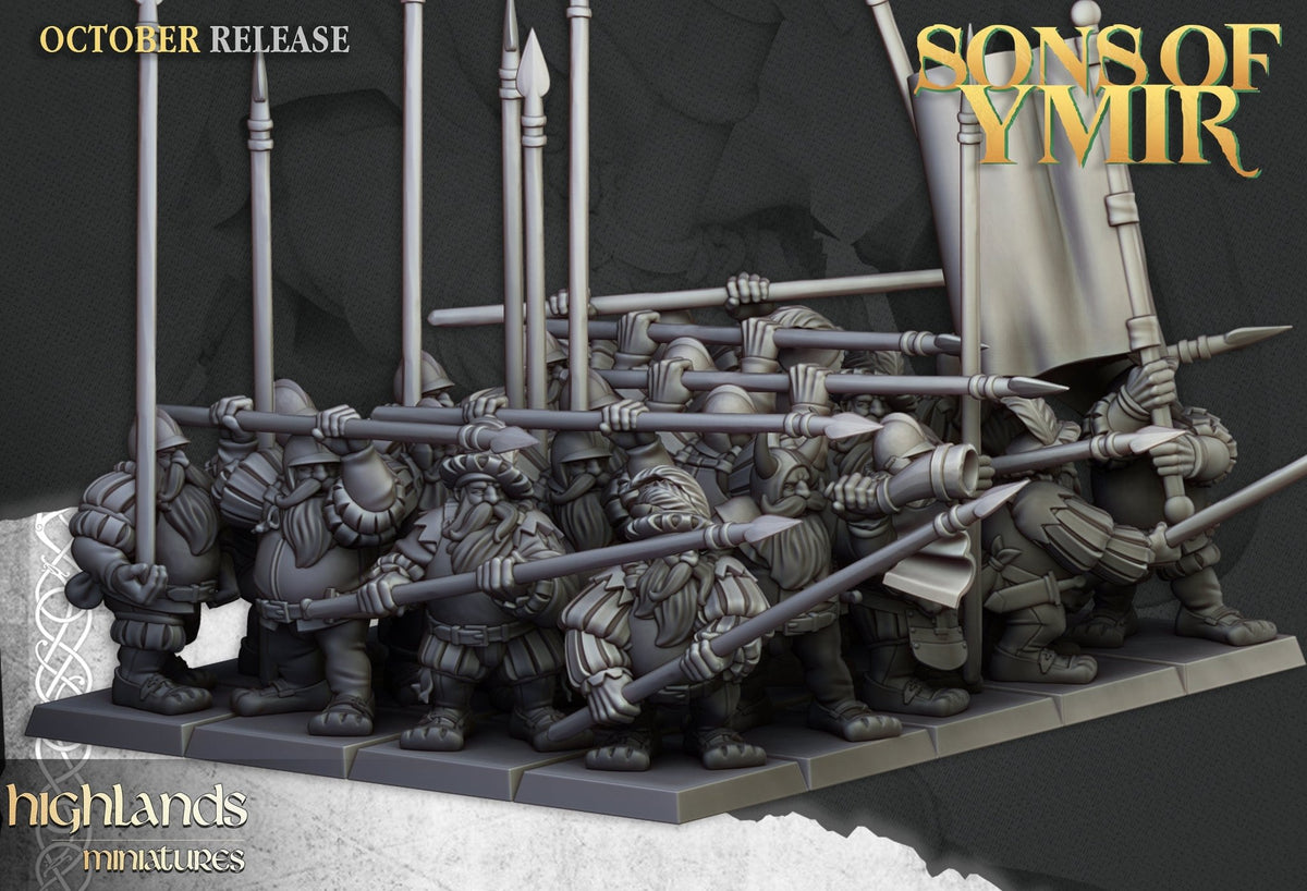 Dwarf Pikemen - Sons of Ymir - Highlands Miniatures - Sigmarite Boutique