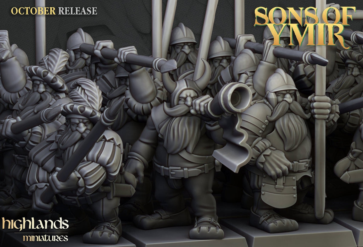 Dwarf Pikemen - Sons of Ymir - Highlands Miniatures - Sigmarite Boutique