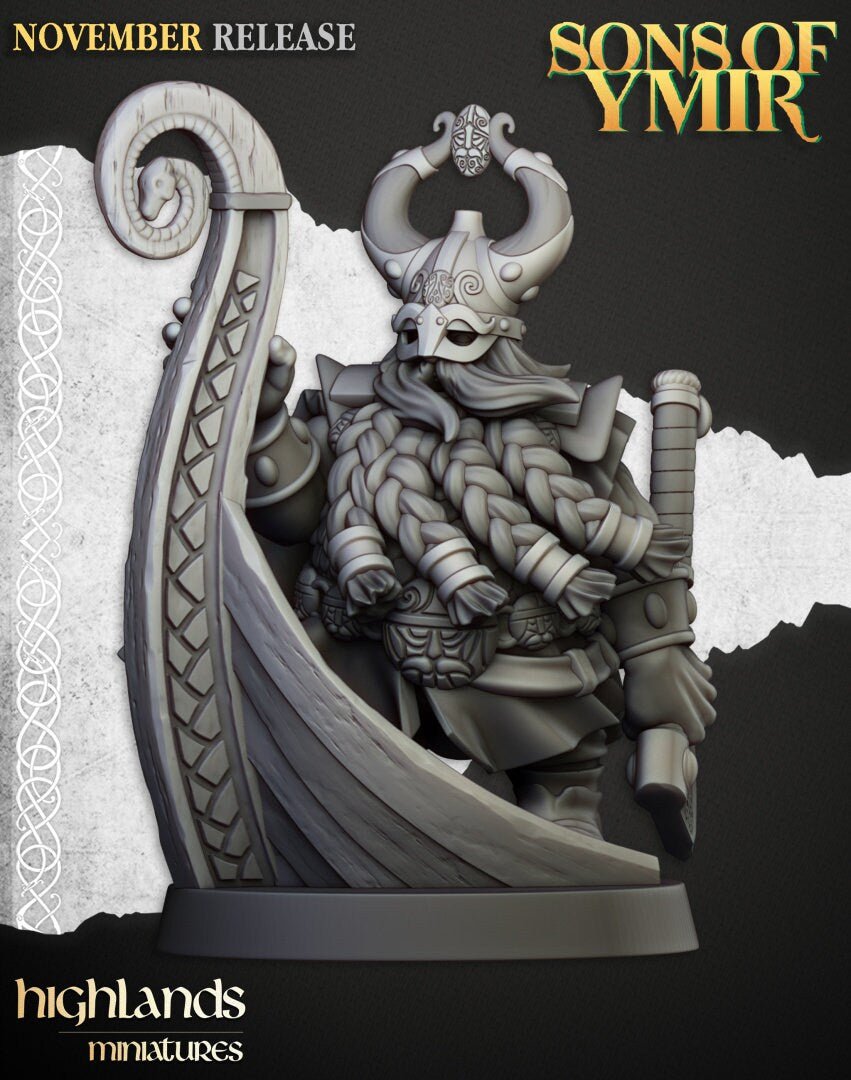 Dwarf Sea Lord - Sons of Ymir - Highlands Miniatures - Sigmarite Boutique