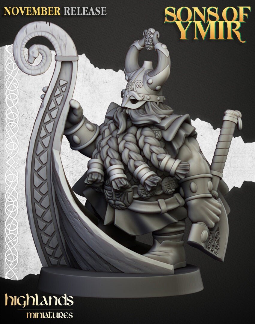 Dwarf Sea Lord - Sons of Ymir - Highlands Miniatures - Sigmarite Boutique