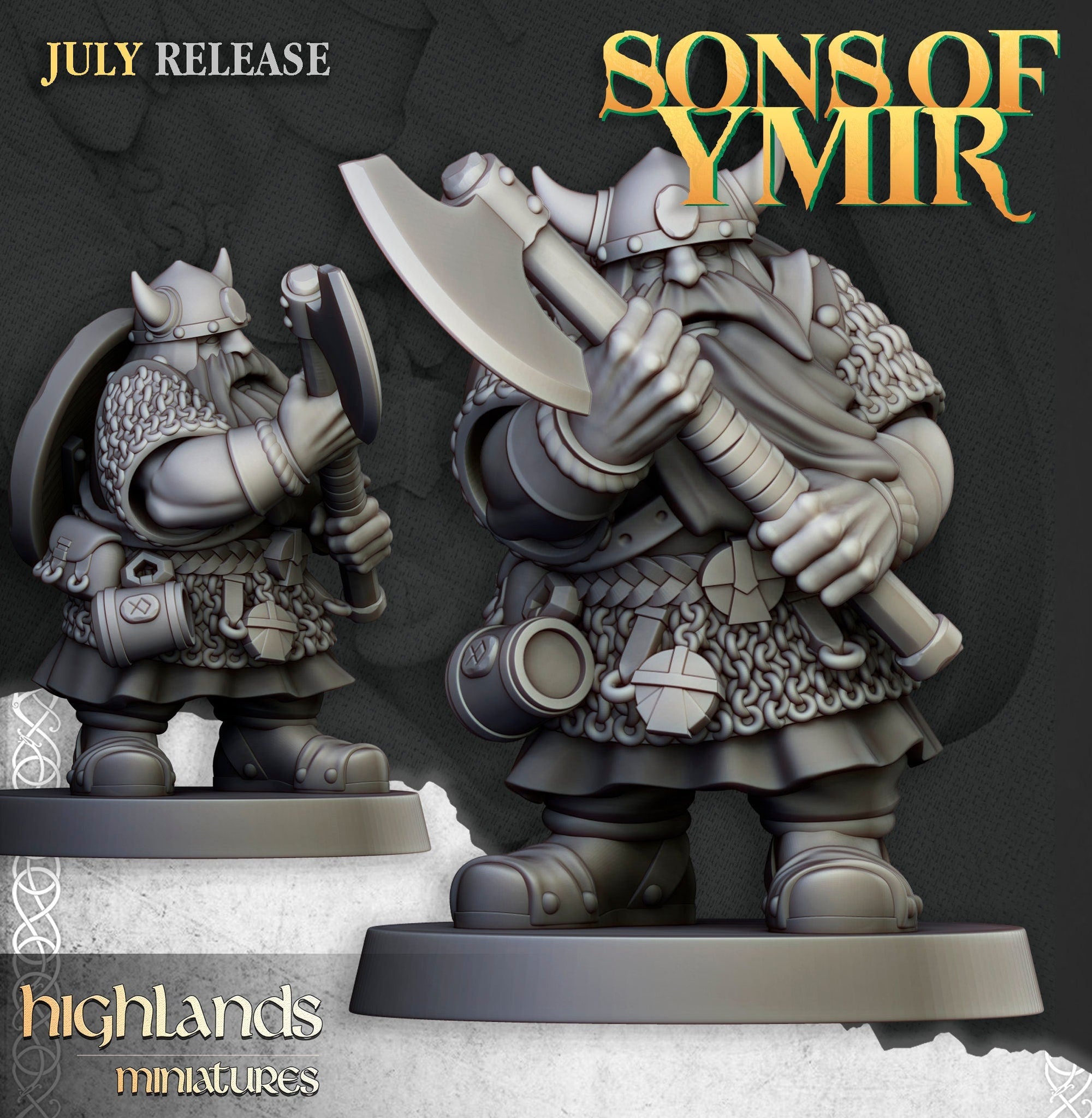 Dwarf Two-Handed Warriors - Sons of Ymir - Highlands Miniatures - Sigmarite Boutique