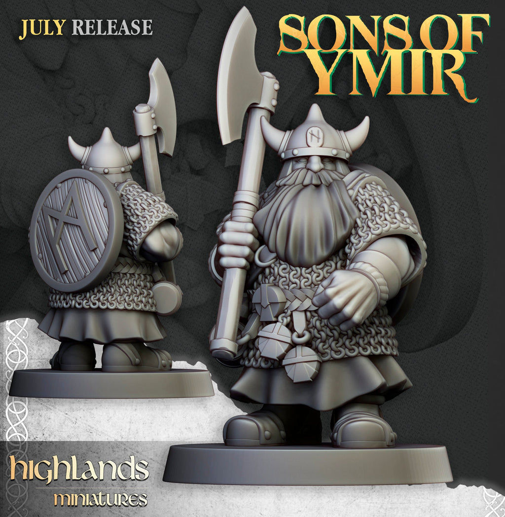 Dwarf Two-Handed Warriors - Sons of Ymir - Highlands Miniatures - Sigmarite Boutique