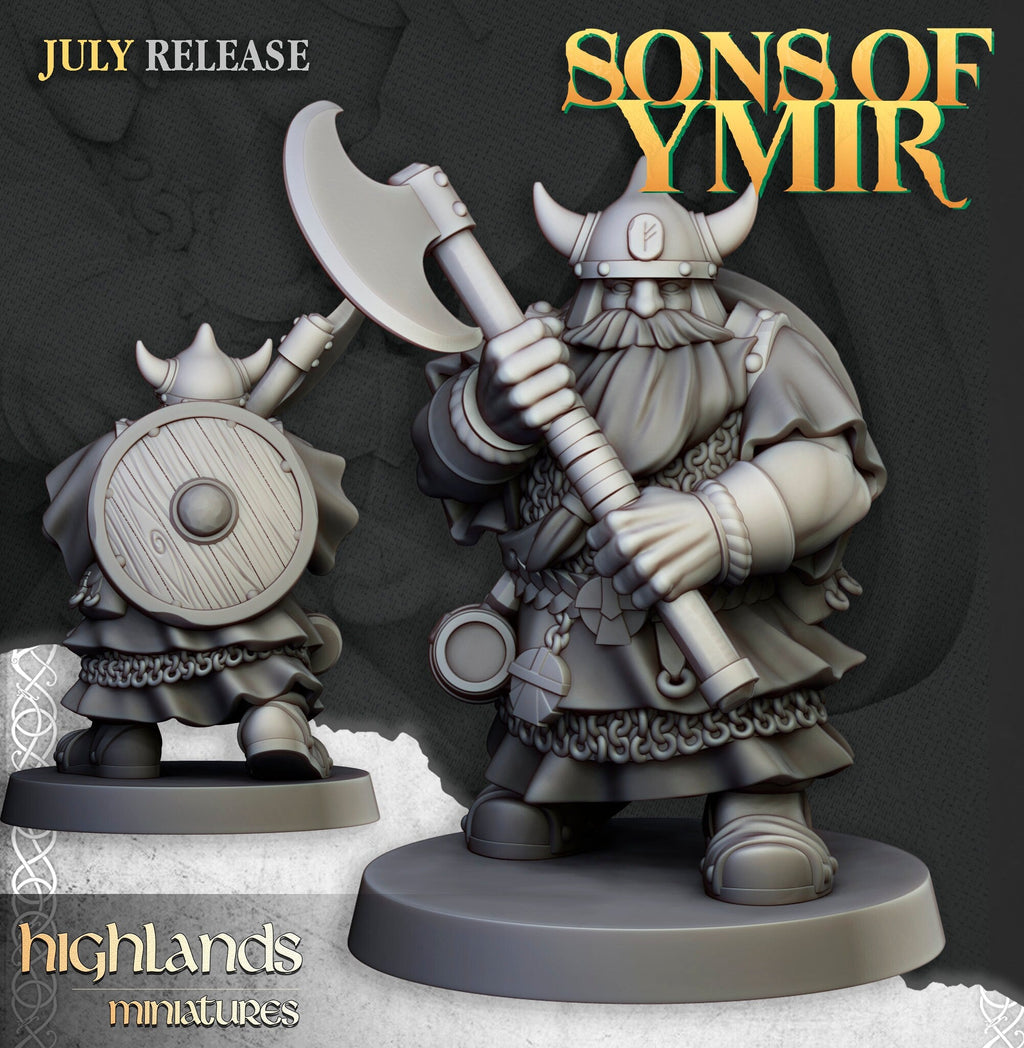 Dwarf Two-Handed Warriors - Sons of Ymir - Highlands Miniatures - Sigmarite Boutique