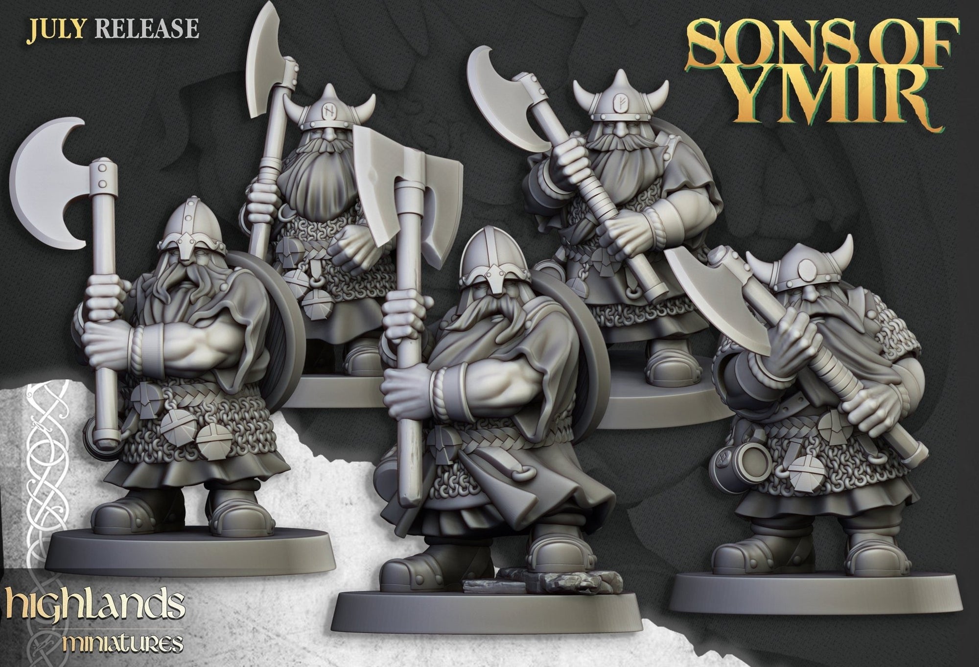 Dwarf Two-Handed Warriors - Sons of Ymir - Highlands Miniatures - Sigmarite Boutique