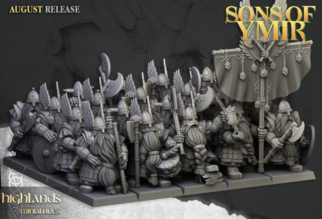 Dwarf Veteran Warriors - Sons of Ymir - Highlands Miniatures - Sigmarite Boutique