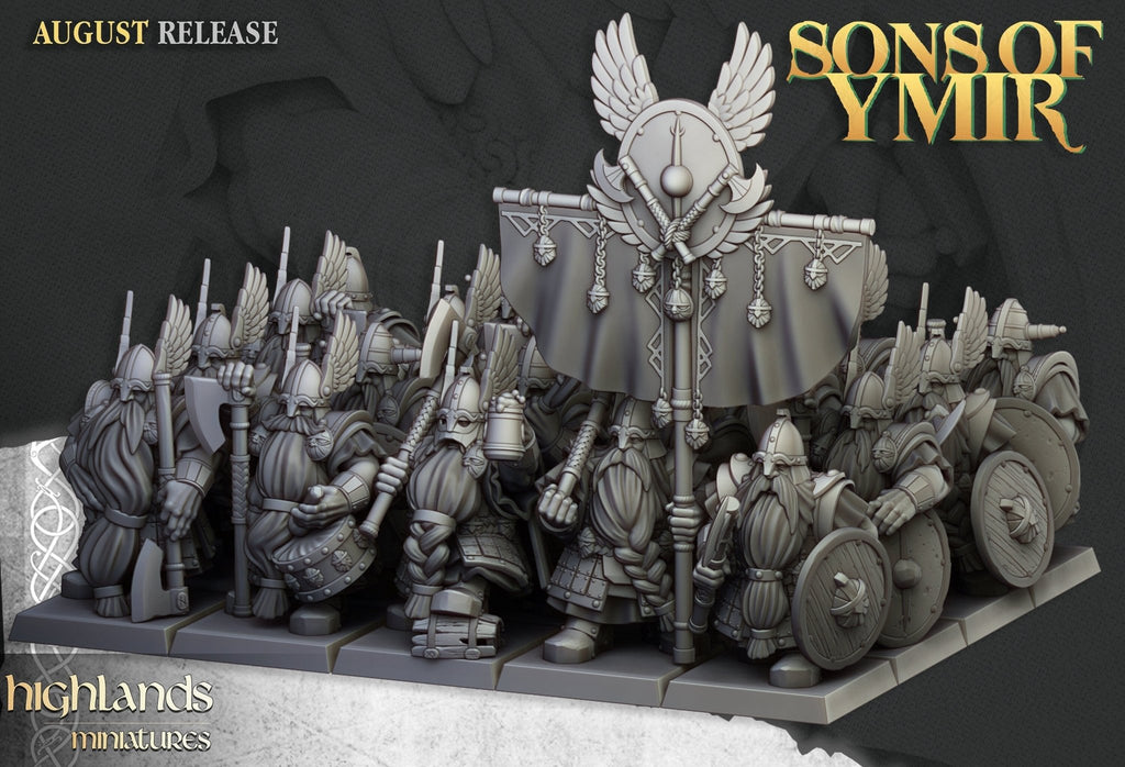 Dwarf Veteran Warriors - Sons of Ymir - Highlands Miniatures - Sigmarite Boutique