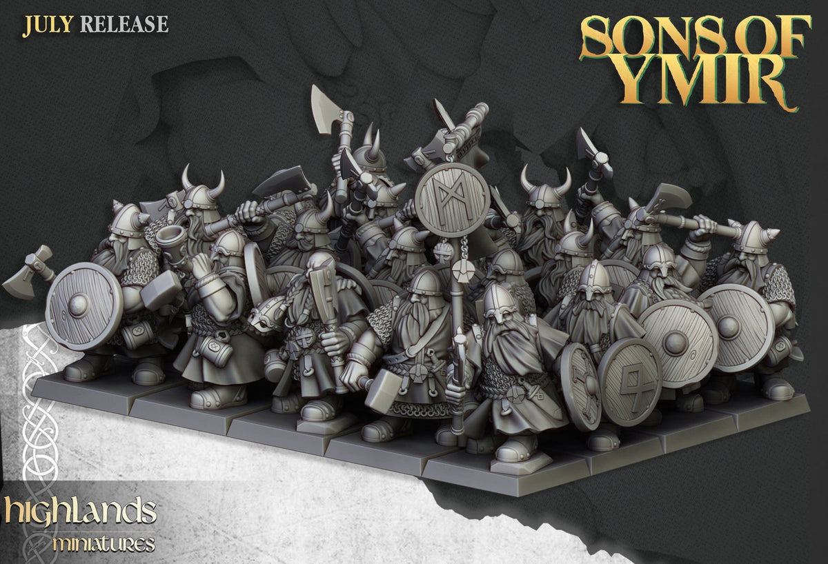 Dwarf Warriors - Sons of Ymir - Highlands Miniatures - Sigmarite Boutique