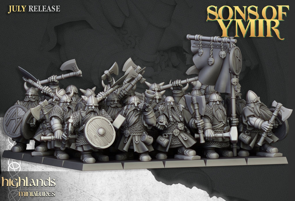 Dwarf Warriors - Sons of Ymir - Highlands Miniatures - Sigmarite Boutique