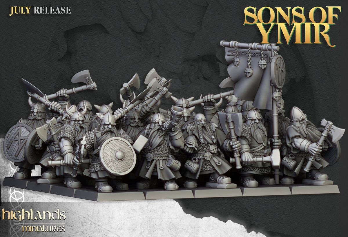 Dwarf Warriors - Sons of Ymir - Highlands Miniatures - Sigmarite Boutique
