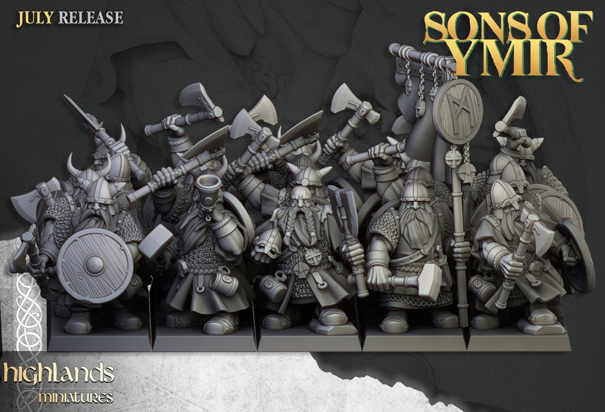 Dwarf Warriors - Sons of Ymir - Highlands Miniatures - Sigmarite Boutique