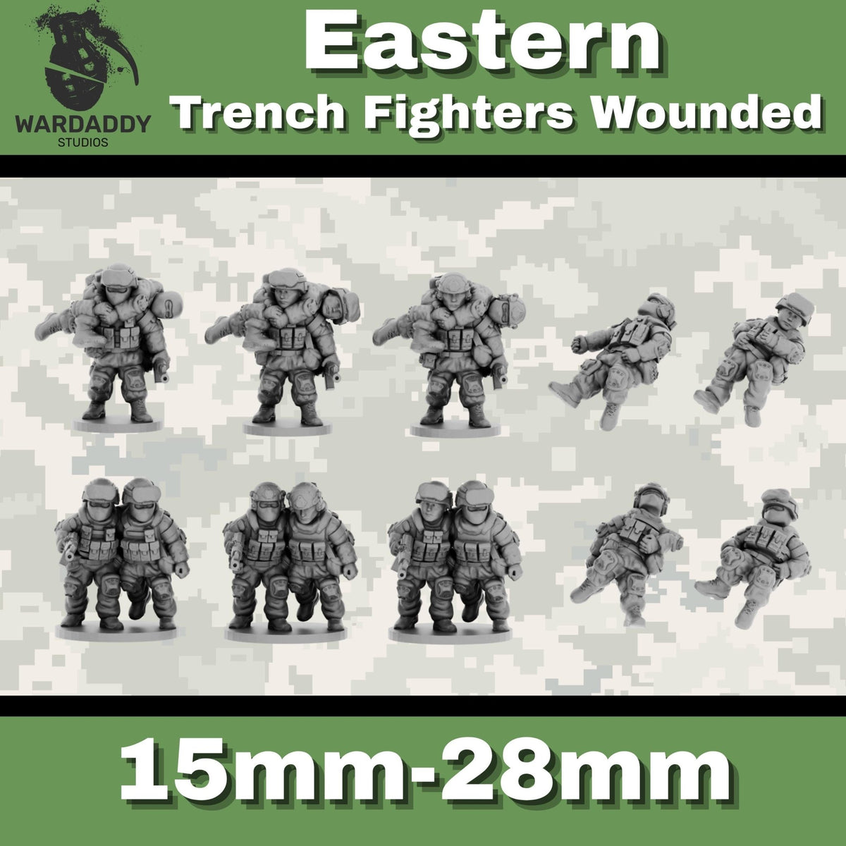 Eastern Modern Infantry Casualties and Wounded - 10-28mm Modern Military Miniatures - Resin Wargaming Infantry - Wardaddy Studios - Sigmarite Boutique