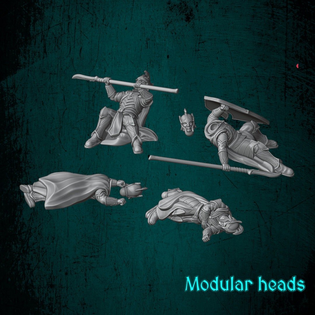 Elf Warriors Downed and Wounded - Elves and Men - Quartermaster 3D - Sigmarite Boutique