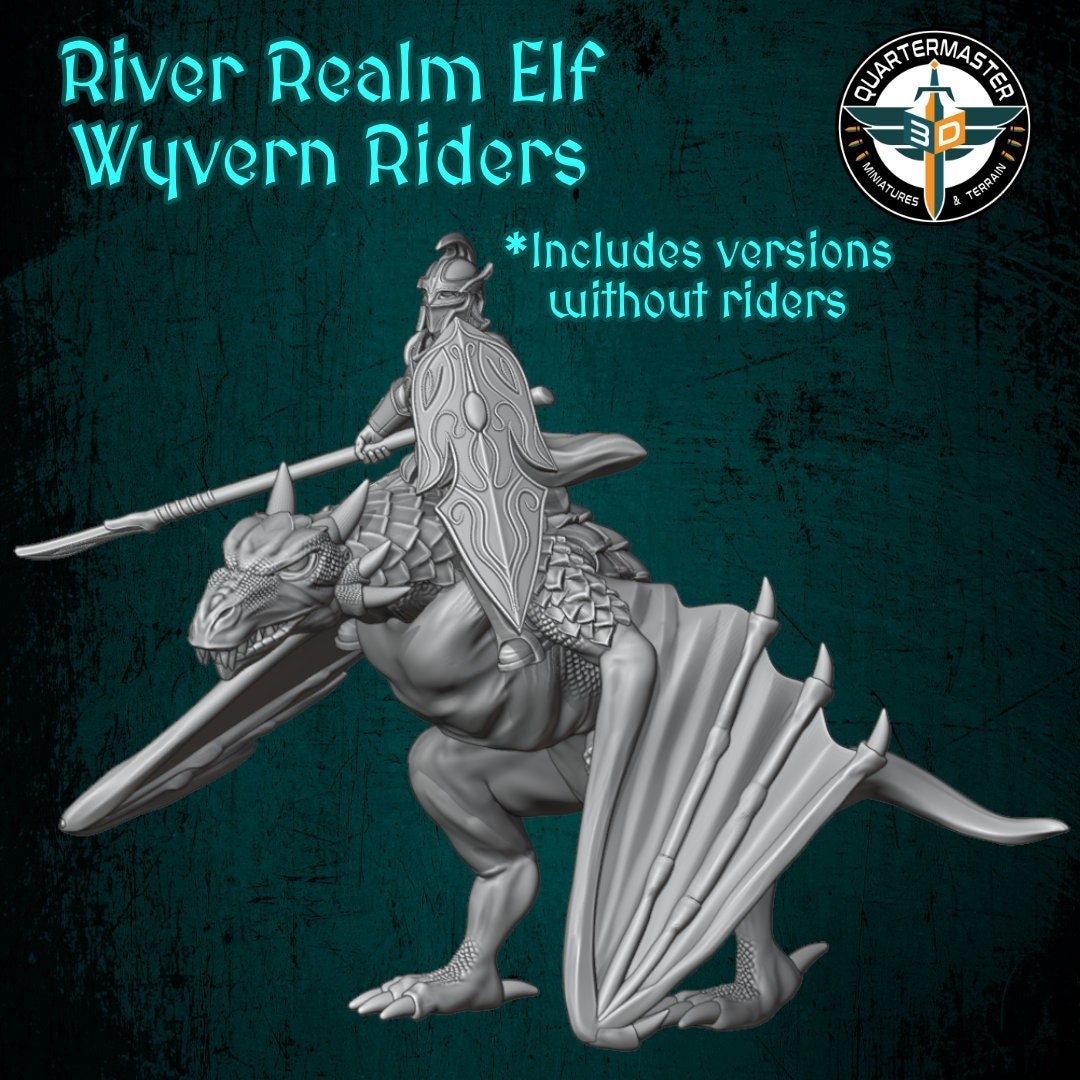 Elf Wyverns and Wyvern Riders - Elves and Men - Quartermaster 3D - Sigmarite Boutique