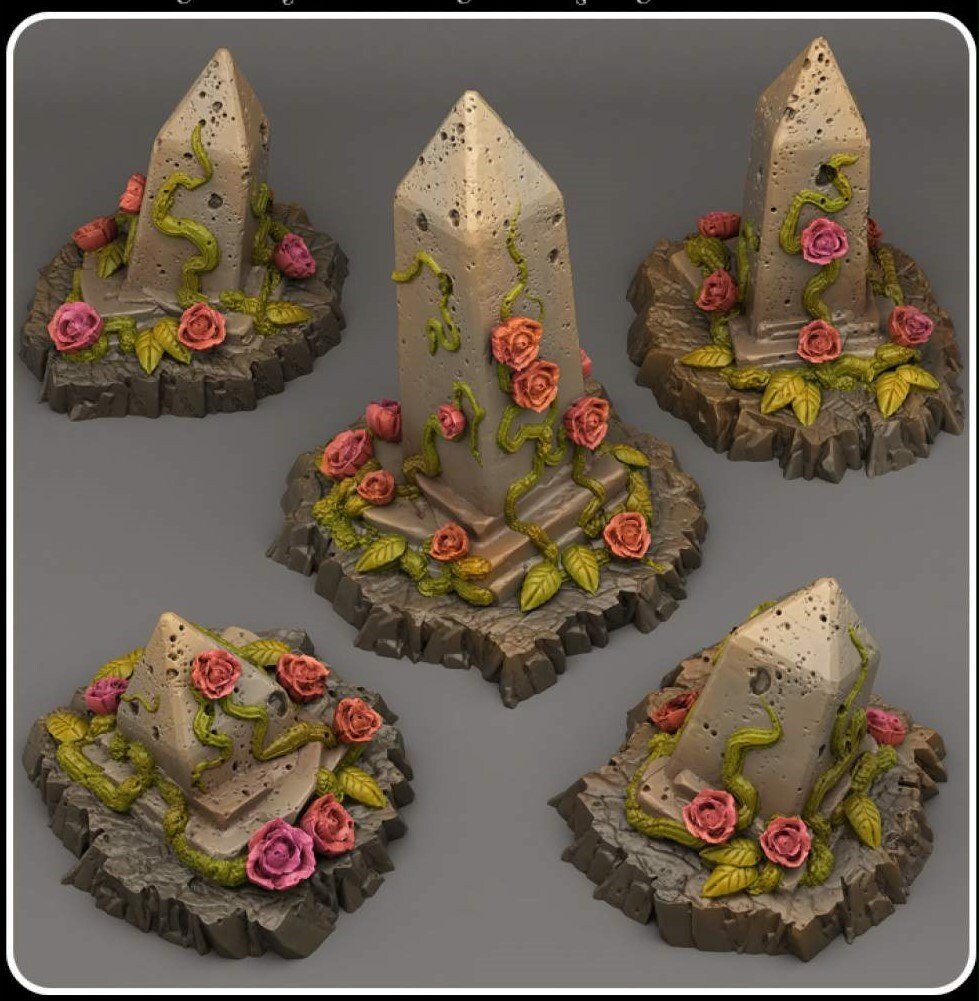 Enchanted Obelisks - Fantastic Plants and Rocks - Print Your Monsters - Sigmarite Boutique