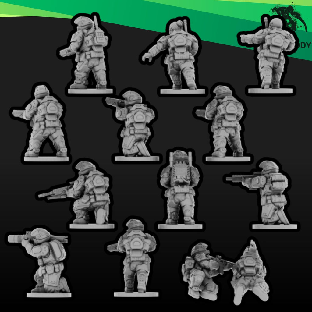Expeditionary Drop Troopers - 15mm or 28mm Sci-Fi Infantry Resin Miniatures - Wardaddy Studios - Sigmarite Boutique