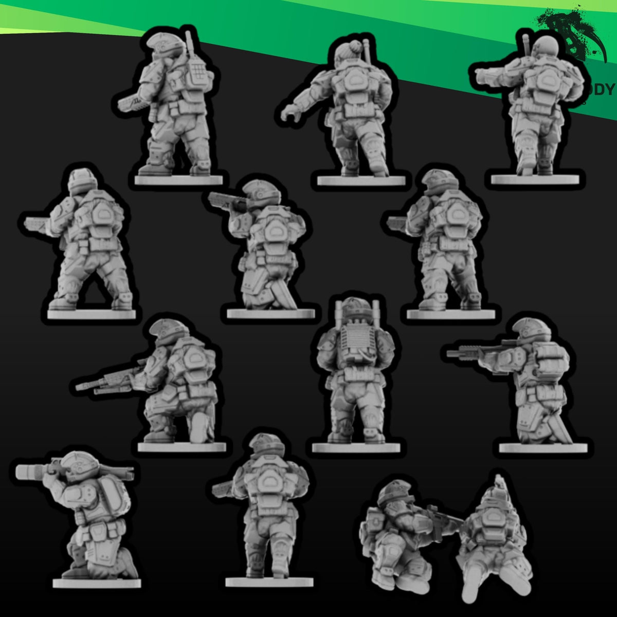 Expeditionary Drop Troopers - 15mm or 28mm Sci-Fi Infantry Resin Miniatures - Wardaddy Studios - Sigmarite Boutique