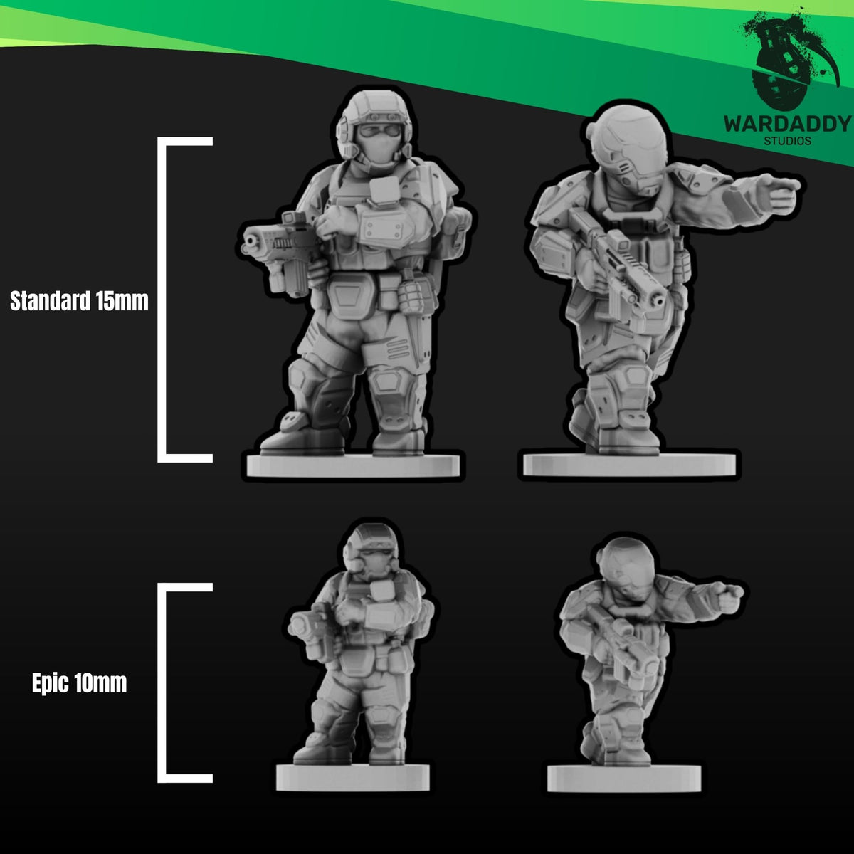 Expeditionary Drop Troopers - 15mm or 28mm Sci-Fi Infantry Resin Miniatures - Wardaddy Studios - Sigmarite Boutique