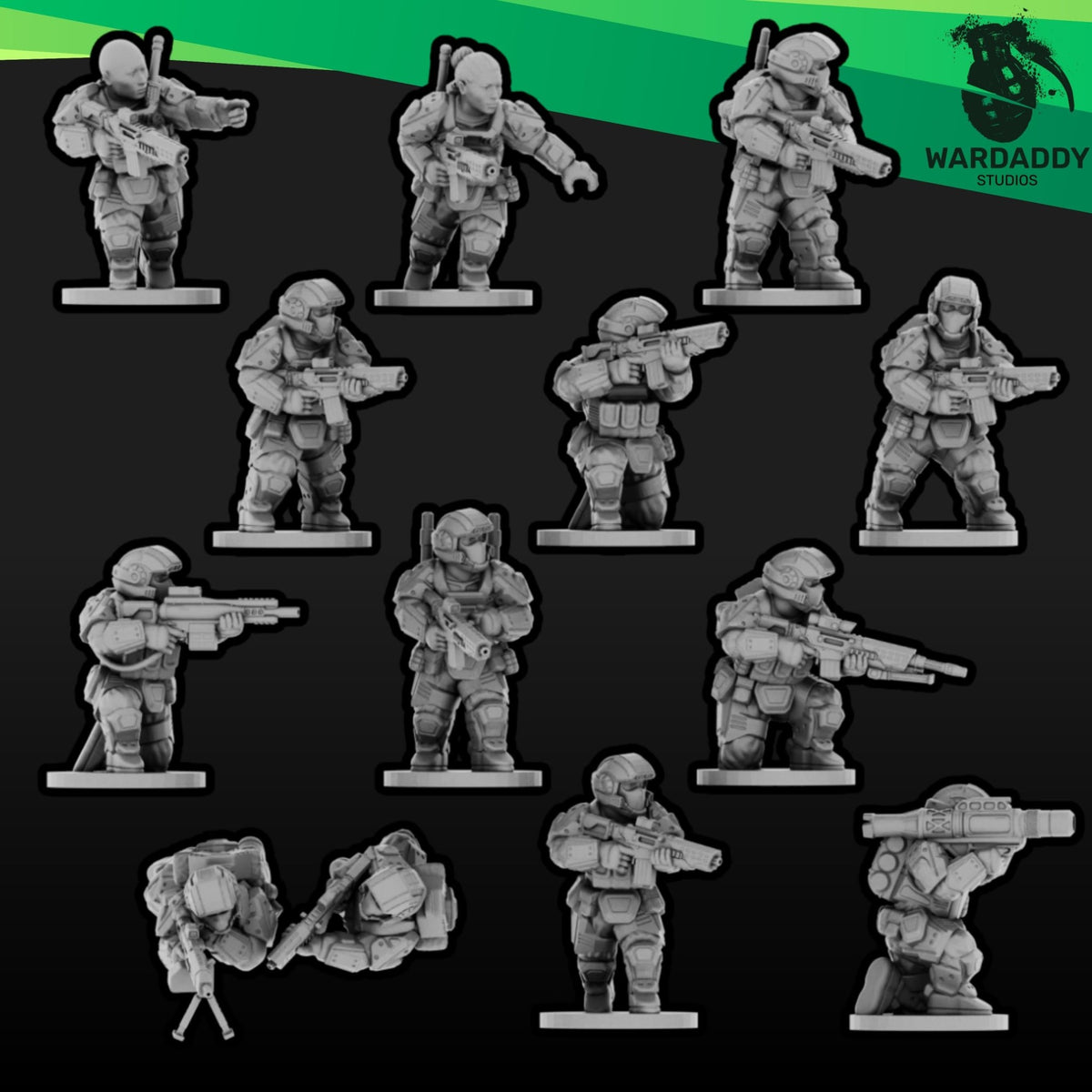 Expeditionary Drop Troopers - 15mm or 28mm Sci-Fi Infantry Resin Miniatures - Wardaddy Studios - Sigmarite Boutique