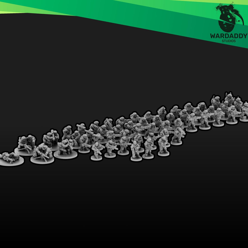 Expeditionary Drop Troopers Epic Scale - 10mm Sci-Fi Infantry Mass Battle Drop Assault Troops - Wardaddy Studios - Sigmarite Boutique