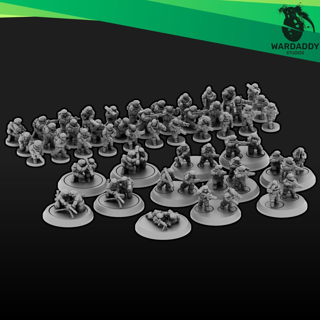 Expeditionary Drop Troopers Epic Scale - 10mm Sci-Fi Infantry Mass Battle Drop Assault Troops - Wardaddy Studios - Sigmarite Boutique