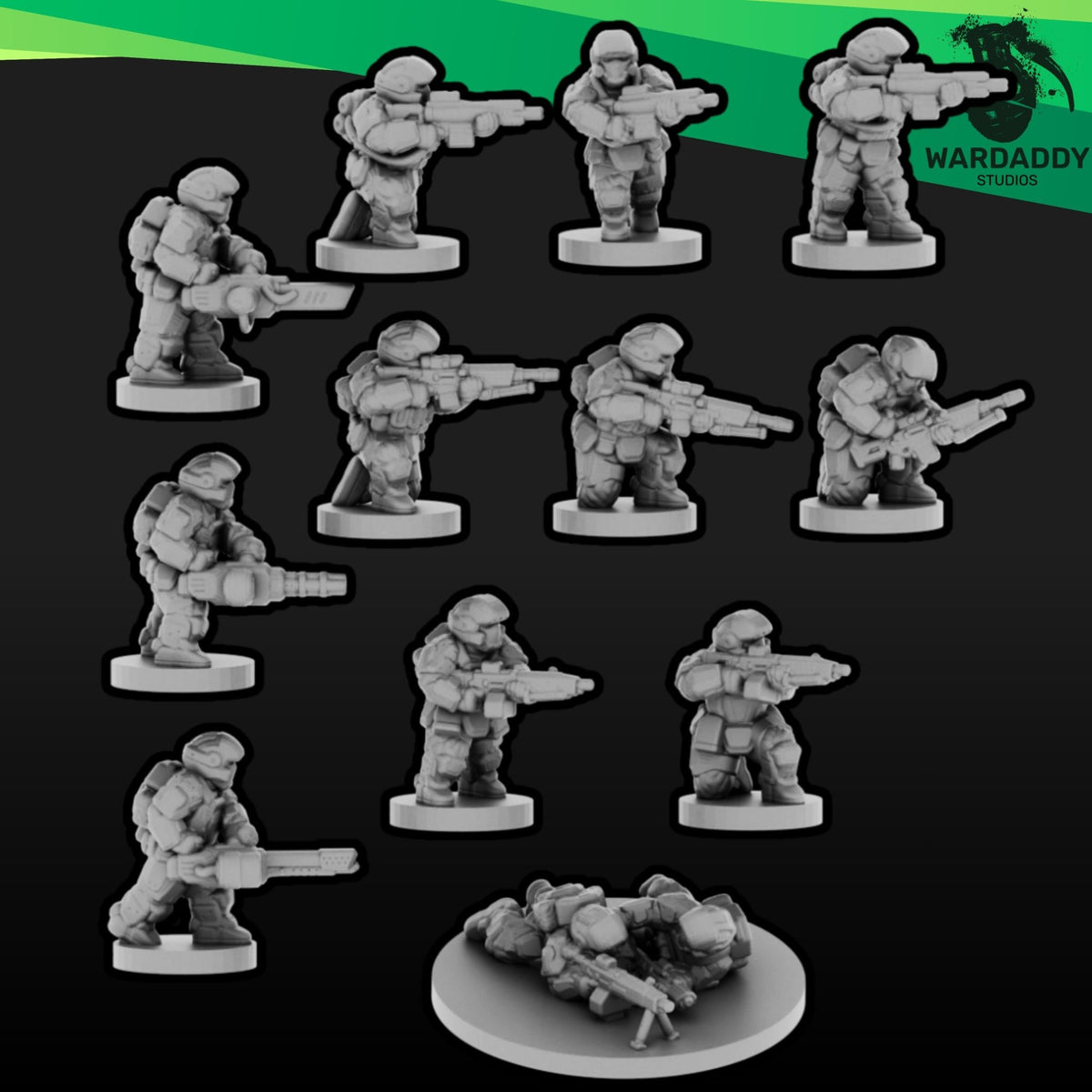 Expeditionary Drop Troopers Epic Scale - 10mm Sci-Fi Infantry Mass Battle Drop Assault Troops - Wardaddy Studios - Sigmarite Boutique