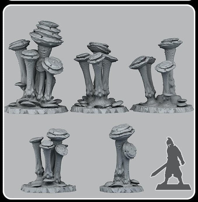 Faerie Mushrooms - Fantastic Plants and Rocks - Print Your Monsters - Sigmarite Boutique