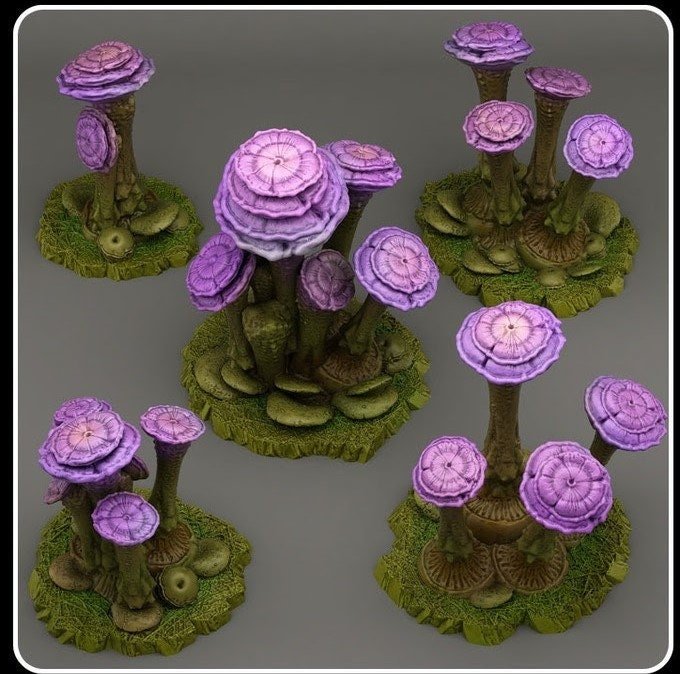Faerie Mushrooms - Fantastic Plants and Rocks - Print Your Monsters - Sigmarite Boutique