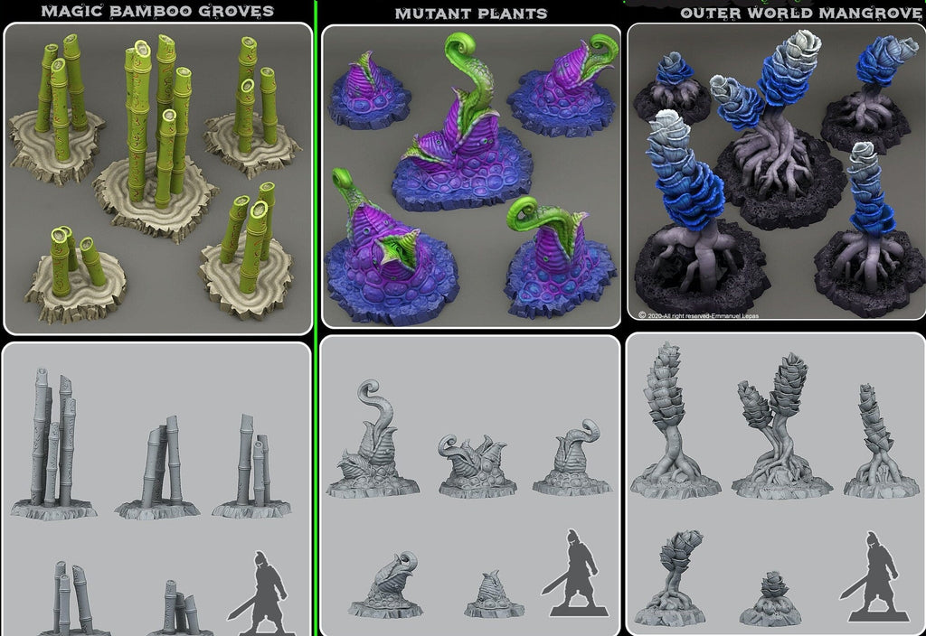 Fantastic Plants - 3D printed solid resin scatter terrain - Sigmarite Boutique