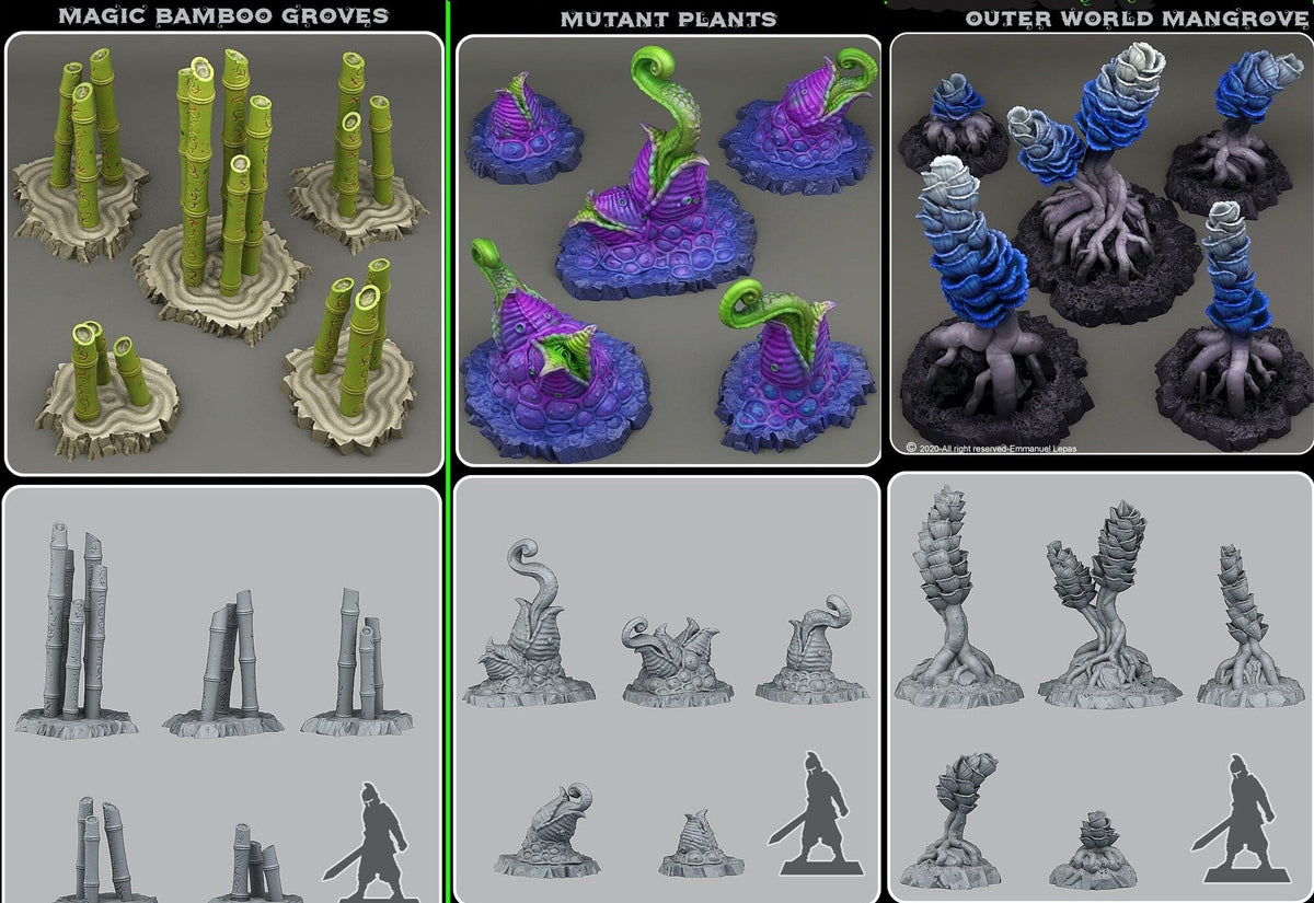 Fantastic Plants - 3D printed solid resin scatter terrain - Sigmarite Boutique