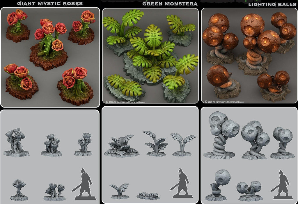 Fantastic Plants - 3D printed solid resin scatter terrain - Sigmarite Boutique