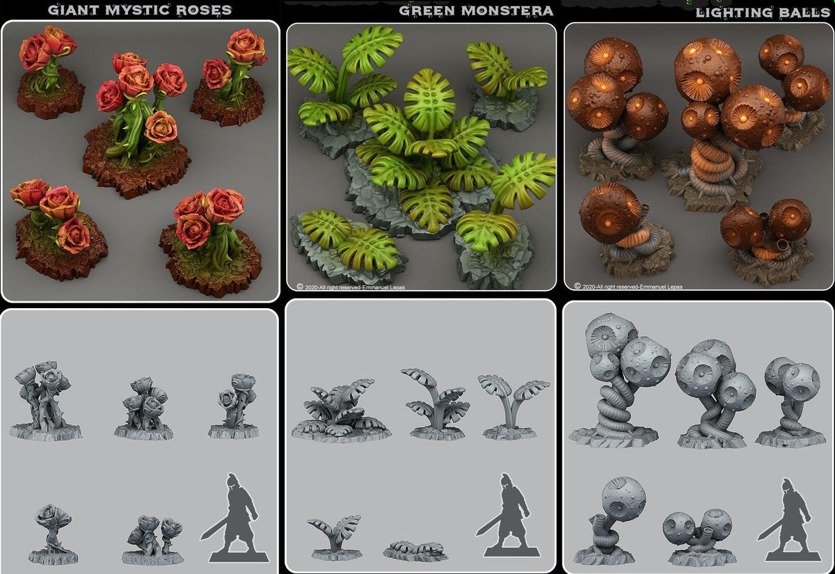 Fantastic Plants - 3D printed solid resin scatter terrain - Sigmarite Boutique