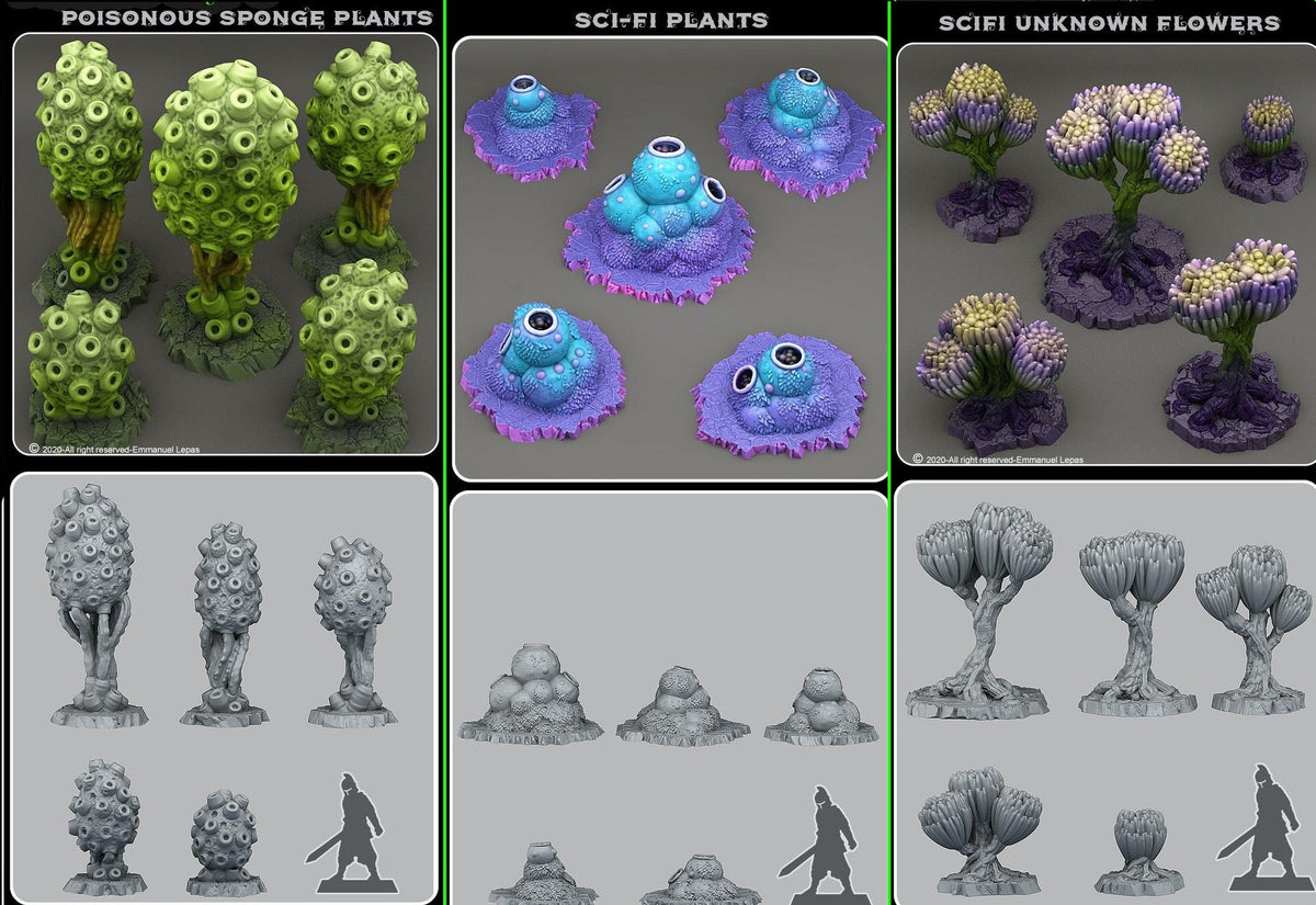 Fantastic Plants - 3D printed solid resin scatter terrain - Sigmarite Boutique