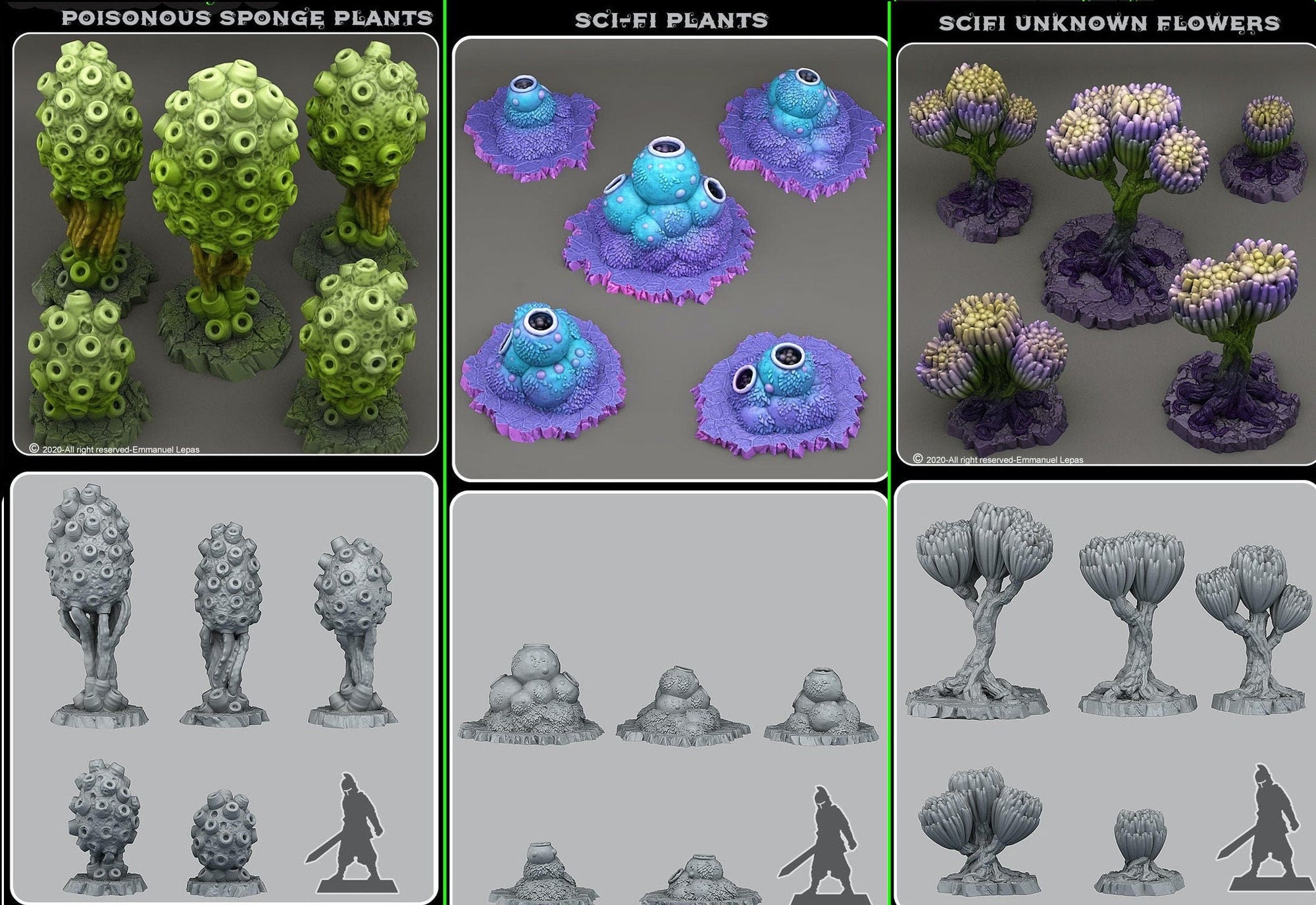 Fantastic Plants - 3D printed solid resin scatter terrain - Sigmarite Boutique